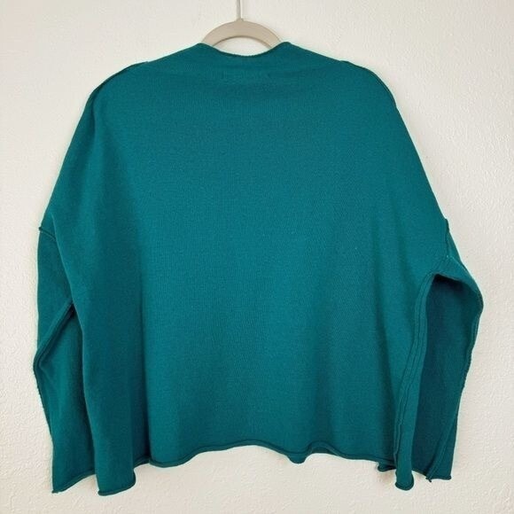 OZAI N KU Boxy front Pocket Sweater petrol turquoise pullover 8-10 wool cashmere - Picture 8 of 12